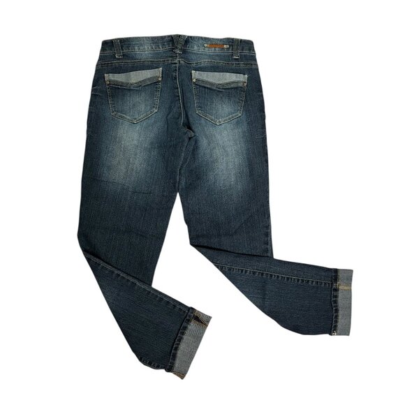 Vintage Y2K Rewind Cropped Ankle Distressed Denim Jeans Size 5 Low Rise Pockets - Picture 3 of 6